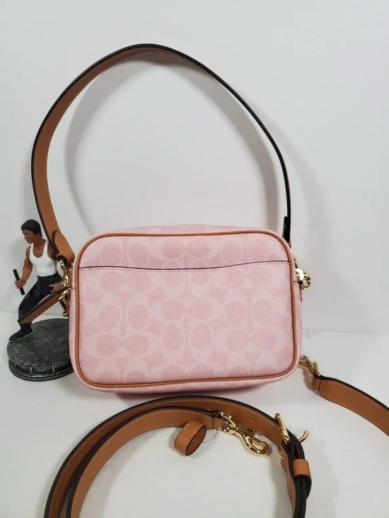 NWT Coach Powder Pink Mini Carey Crossbody Bag in Signature Canvas - Picture 5 of 12